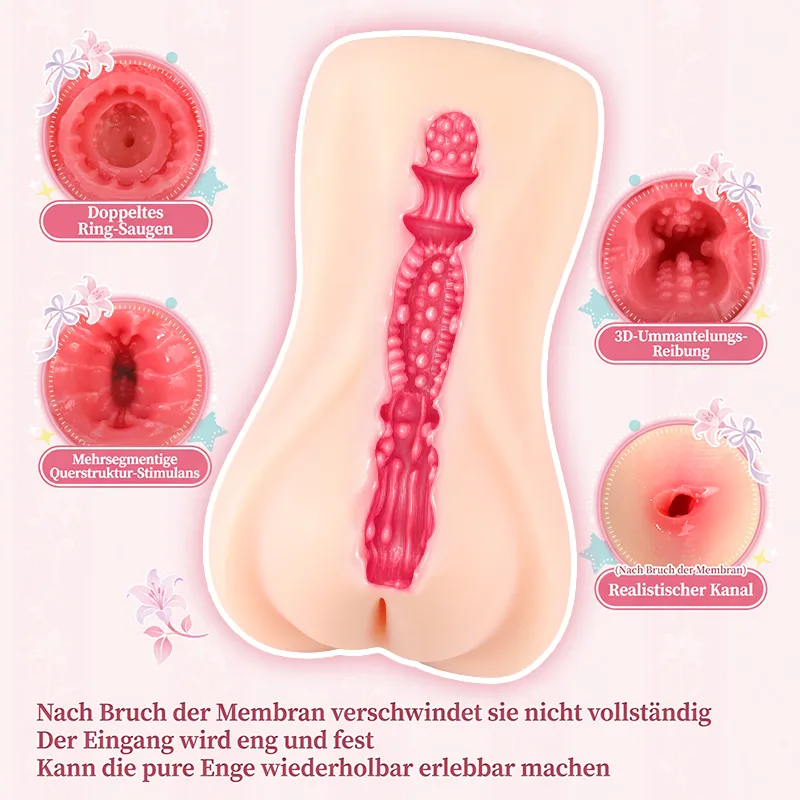 Herren-Masturbator im Braut-Anime-Design mit Membran für die erste Verwendung, weichem TPE und tiefem Texturkanal product image 4