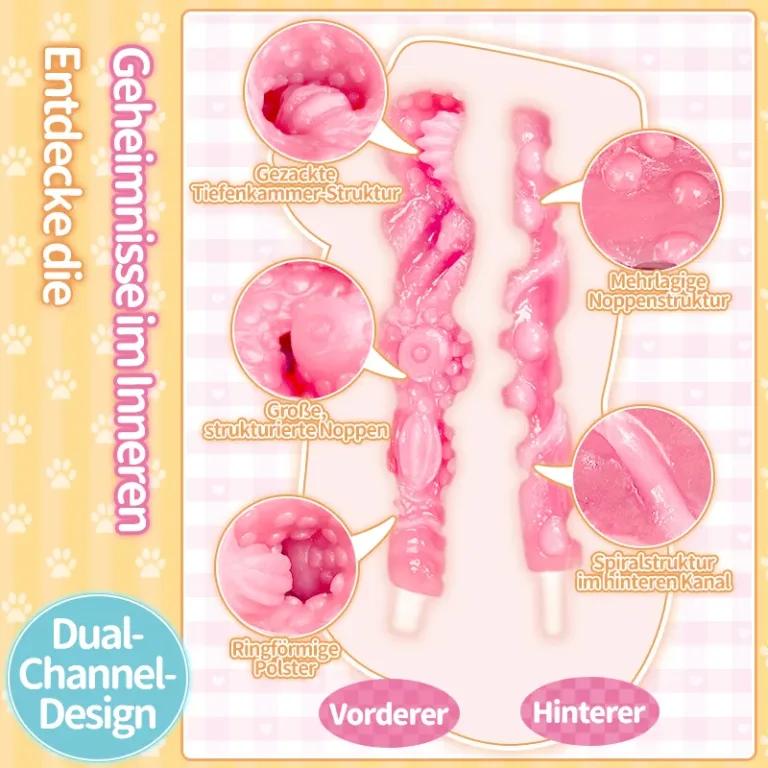Weiche Zwei Loch Catgirl Männer Masturbator TPE Künstliche Vagina Anal Onahole Doppelkanal product image 2