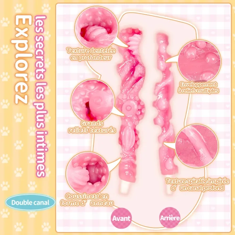 Catgirl Deux Orifices Masturbateur Homme TPE Doux Vagin Artificiel Anal Onahole Double Canal product image 2
