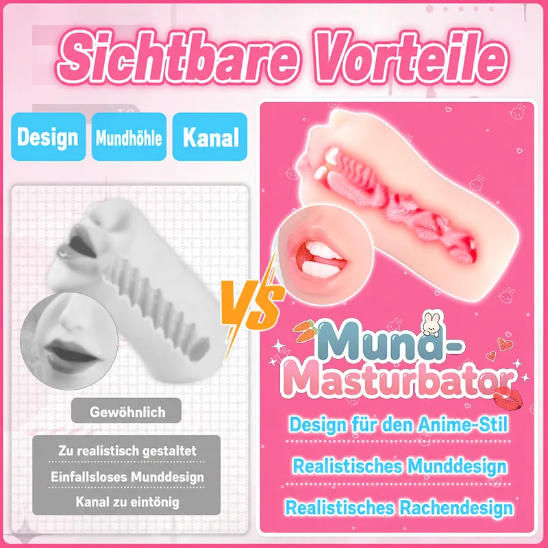 Realistischer Mund Männer Masturbator Weiches TPE Oral Kanal Onahole, Bild 7 anzeigen