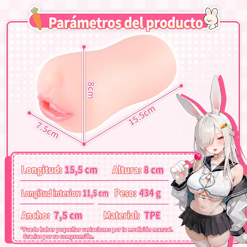 Ver Masturbador Masculino Boca Realista TPE Suave Canal Oral Onahole, imagen 10