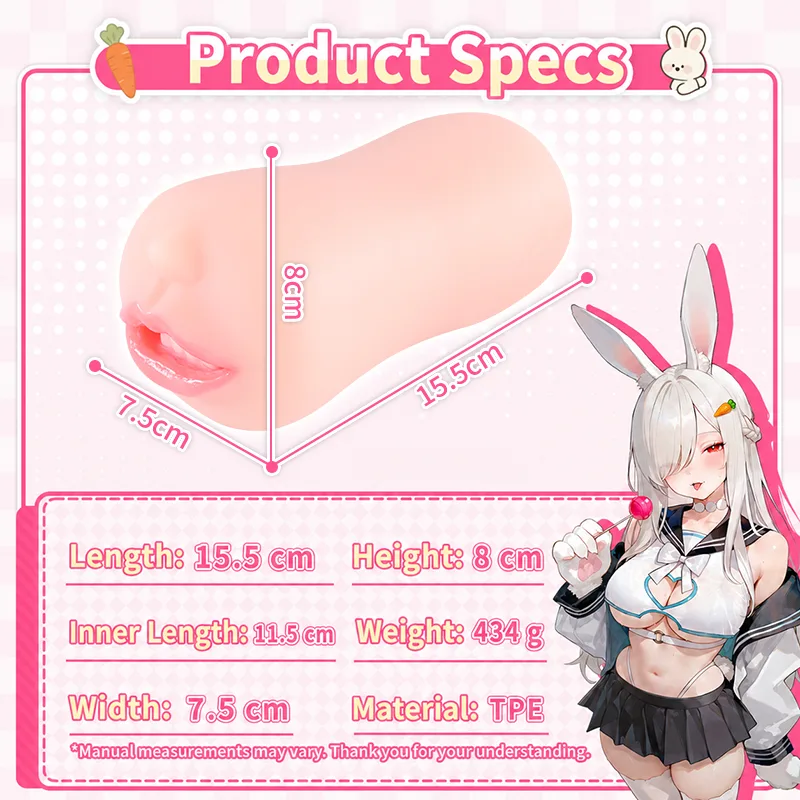 View Realistic Mouth Male Masturbator Soft TPE Oral Channel Onahole Pocket Pussy, image 10