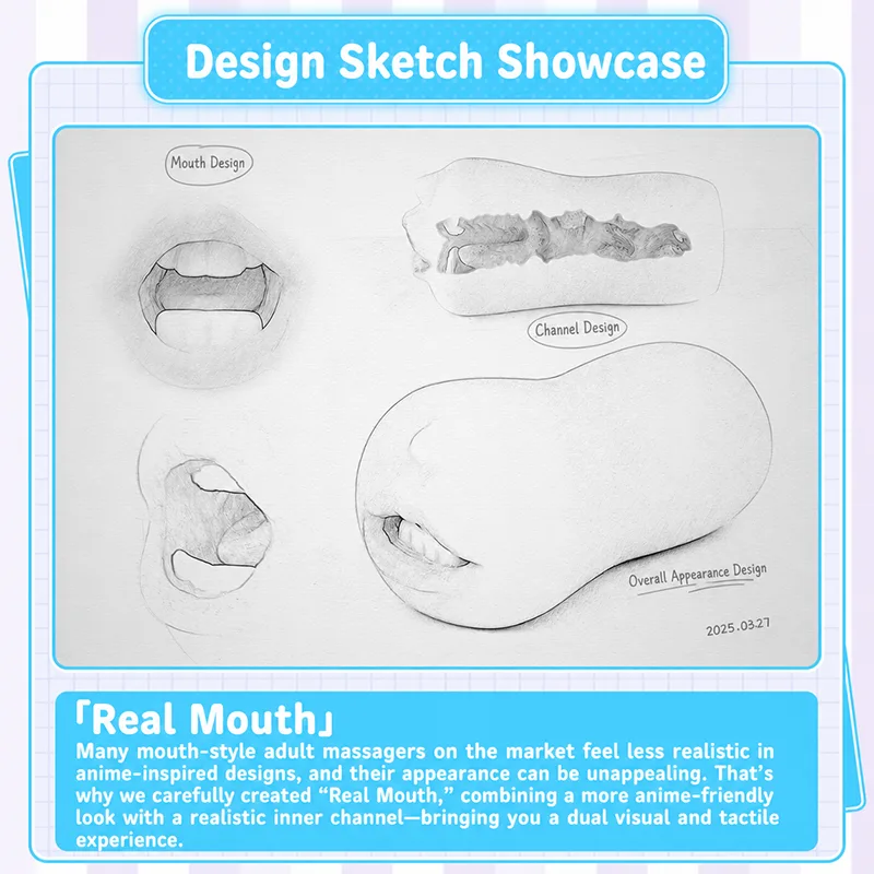 View Realistic Mouth Male Masturbator Soft TPE Oral Channel Onahole Pocket Pussy, image 5