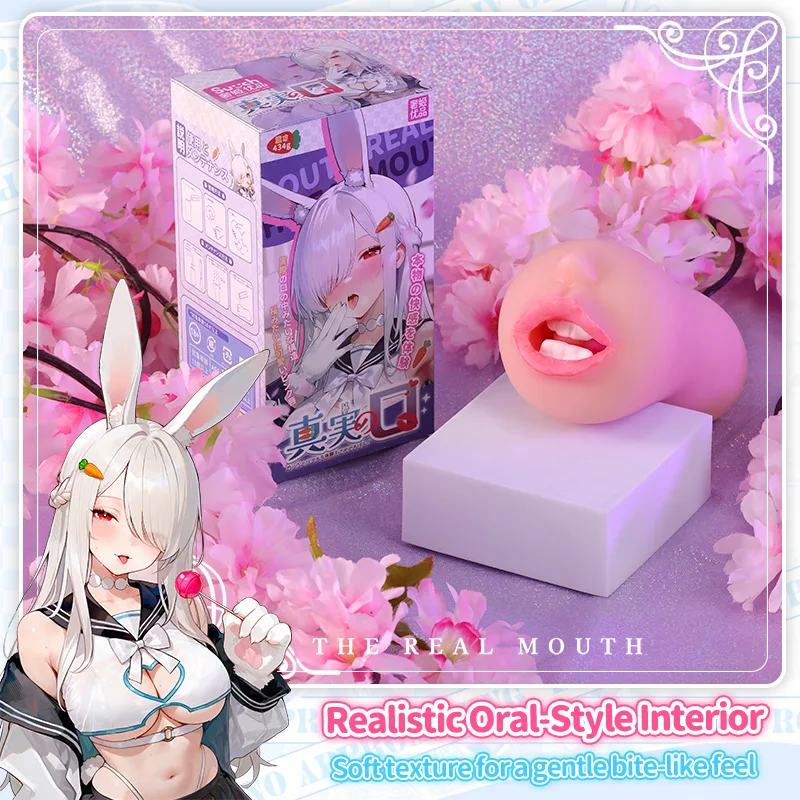 View Realistic Mouth Male Masturbator Soft TPE Oral Channel Onahole Pocket Pussy, image 6