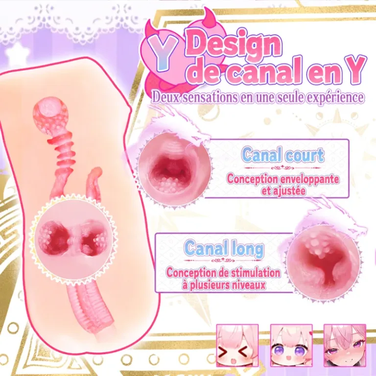 Twin-Womb Dragon Girl Masturbateur Homme Double Canal TPE Souple Vagin Artificiel Onahole 90 mm 125 mm product image 2