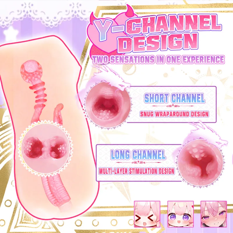 View Twin-Womb Dragon Girl Dual Channel Male Masturbator Soft TPE Pocket Pussy Onahole 90 mm 125 mm, image 3