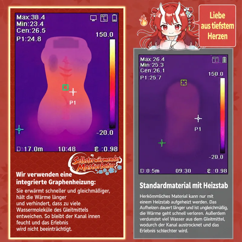 Hot Hot Chan beheizbarer vibrierender Masturbator für Männer, weicher TPE-Torso, künstliche Vagina, 8 Modi, 14-cm-Texturkanal, Bild 6 anzeigen