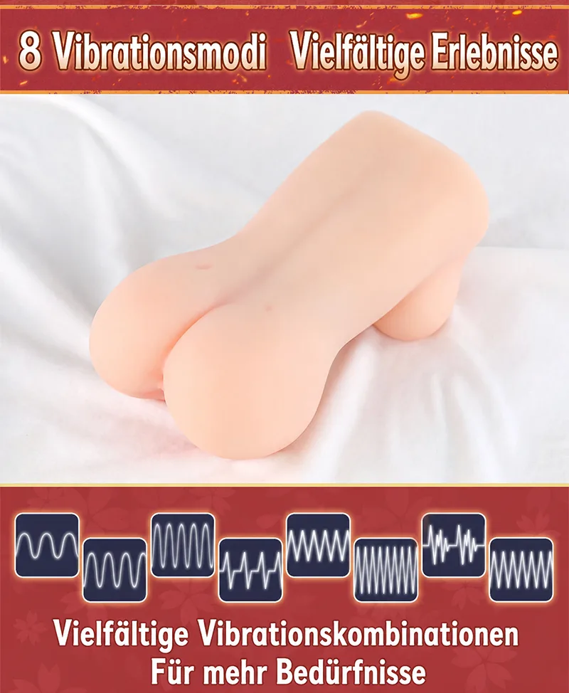 Hot Hot Chan beheizbarer vibrierender Masturbator für Männer, weicher TPE-Torso, künstliche Vagina, 8 Modi, 14-cm-Texturkanal - detail image 10