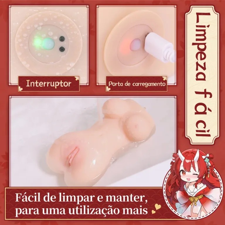 Hot Hot Chan Masturbador Masculino Aquecido e Vibratório Torso em TPE Macio Vagina Artificial 8 Modos Canal de 14 cm product image 4