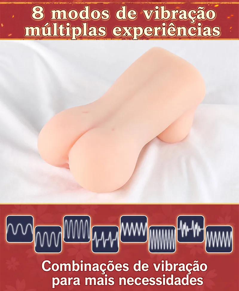 Hot Hot Chan Masturbador Masculino Aquecido e Vibratório Torso em TPE Macio Vagina Artificial 8 Modos Canal de 14 cm - detail image 10