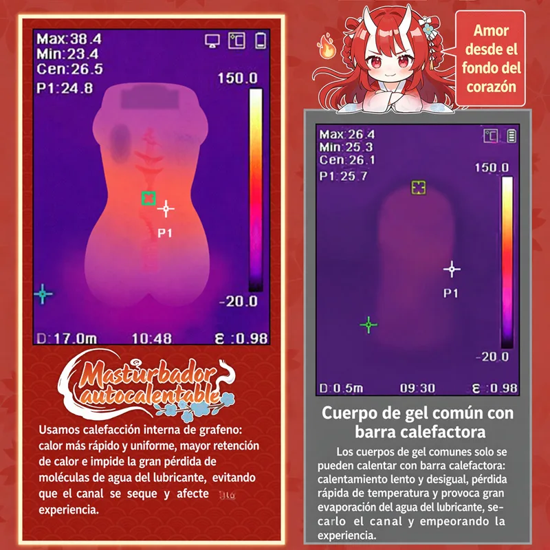 Ver Hot Hot Chan Masturbador Masculino Calefactable Vibrador Vagina Artificial TPE Suave Huevo 8 Modos Canal Texturizado 14 cm, imagen 6