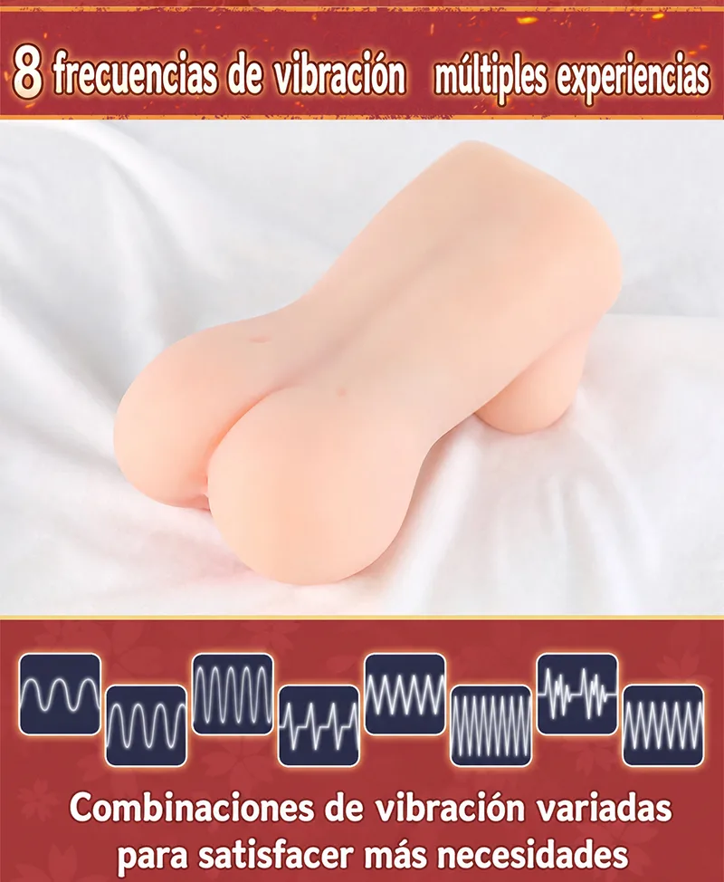 Hot Hot Chan Masturbador Masculino Calefactable Vibrador Vagina Artificial TPE Suave Huevo 8 Modos Canal Texturizado 14 cm - detail image 10
