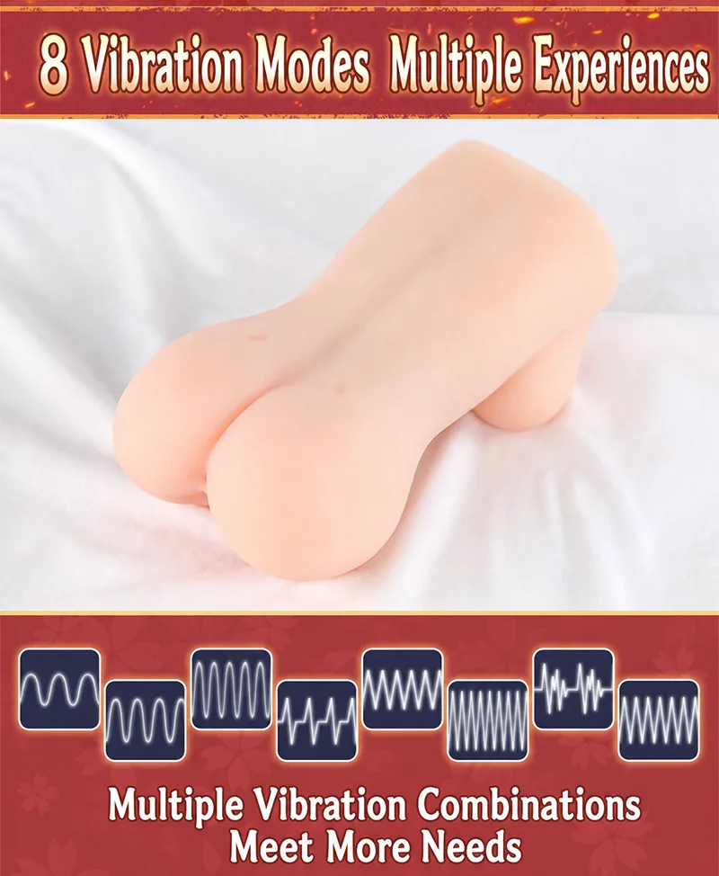 Hot Hot Chan Heated Vibrating Male Masturbator Soft TPE Pocket Pussy Onahole Artificial Vagina 8 Modes 14 cm Textured Channel - detail image 10
