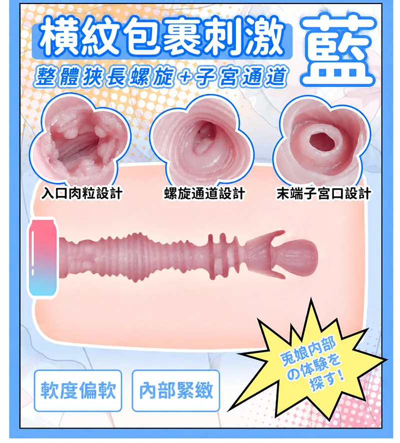 奢姬 元氣罐娘 罐裝飛機杯 男性自慰器 柔軟TPE 三款通道可選 - detail image 05