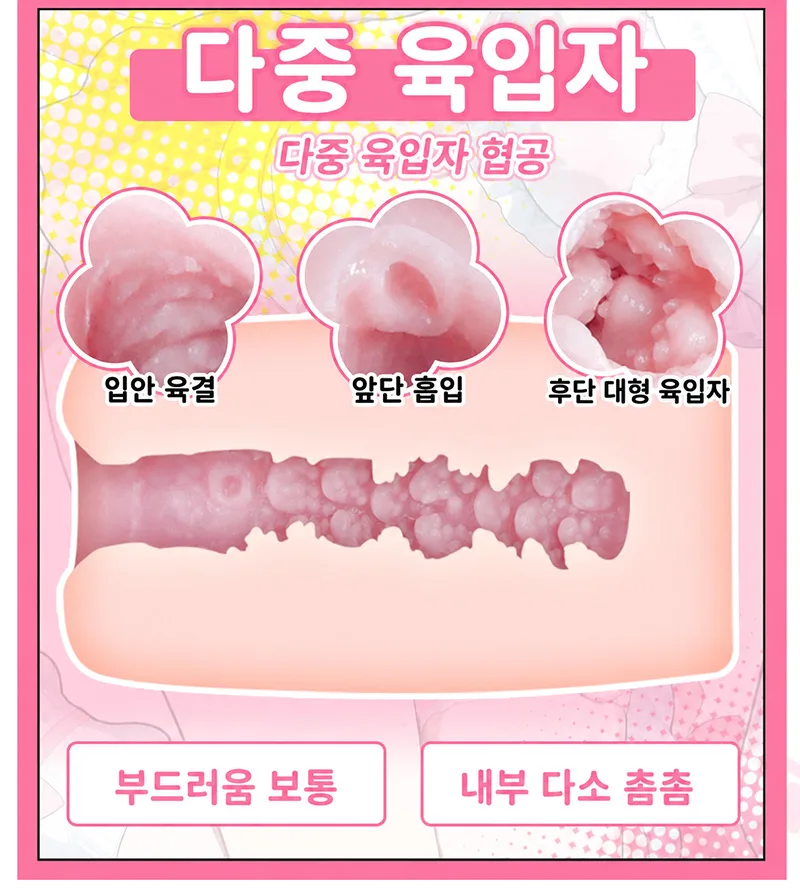 SHEJI 겐키 캔 걸 남성용 자위기구 소프트 TPE 오나홀 3가지 통로 타입 - detail image 03