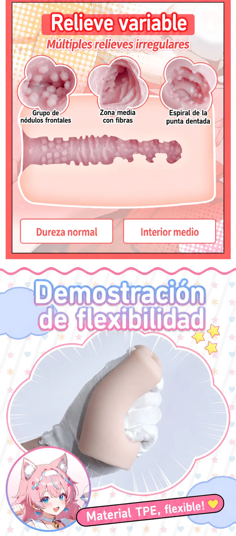 SHEJI Vitality Can Girl Masturbador Masculino, Vagina Artificial TPE con Tres Tipos de Canal - detail image 07
