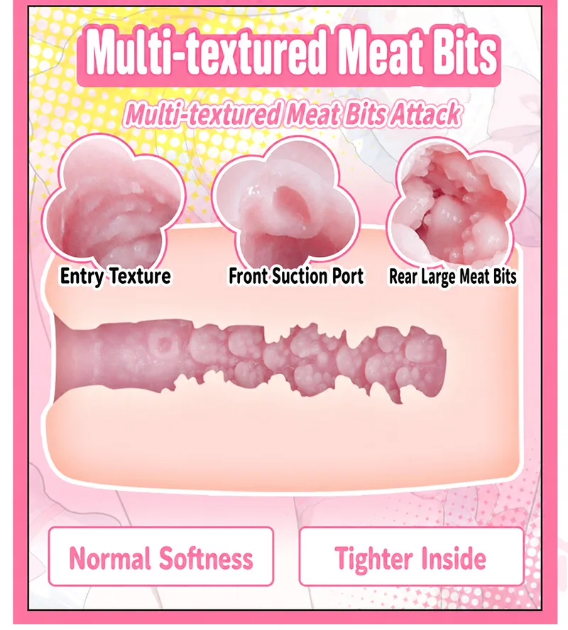 SHEJI Vitality Can Girl Male Masturbator, Soft TPE Pocket Pussy Onahole with Three Channel Types - detail image 03