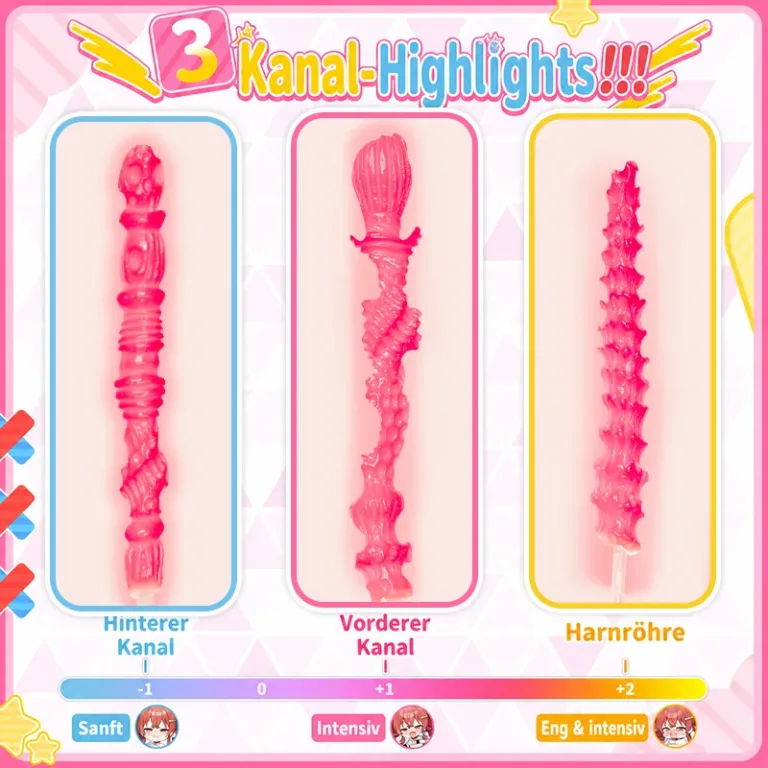 SHEJI Hayase mit drei Öffnungen Herren-Masturbator, 1300-g-TPE-Po mit 3 strukturierten Kanälen product image 3
