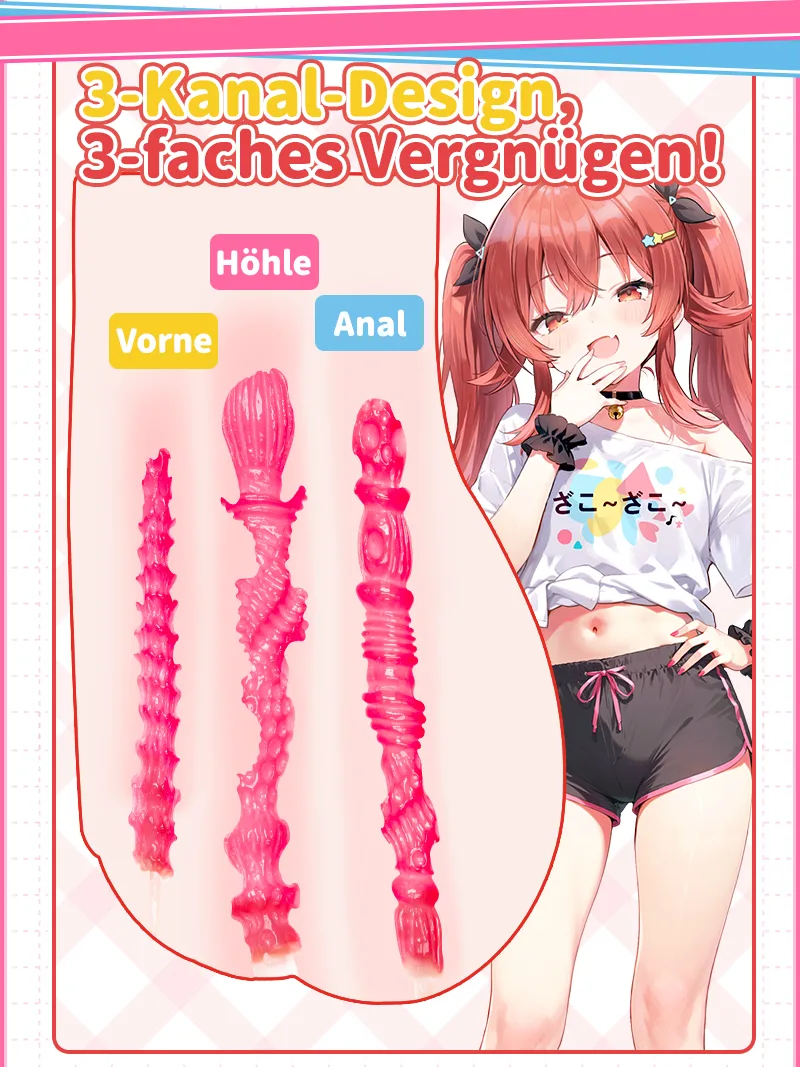SHEJI Hayase mit drei Öffnungen Herren-Masturbator, 1300-g-TPE-Po mit 3 strukturierten Kanälen - detail image 01