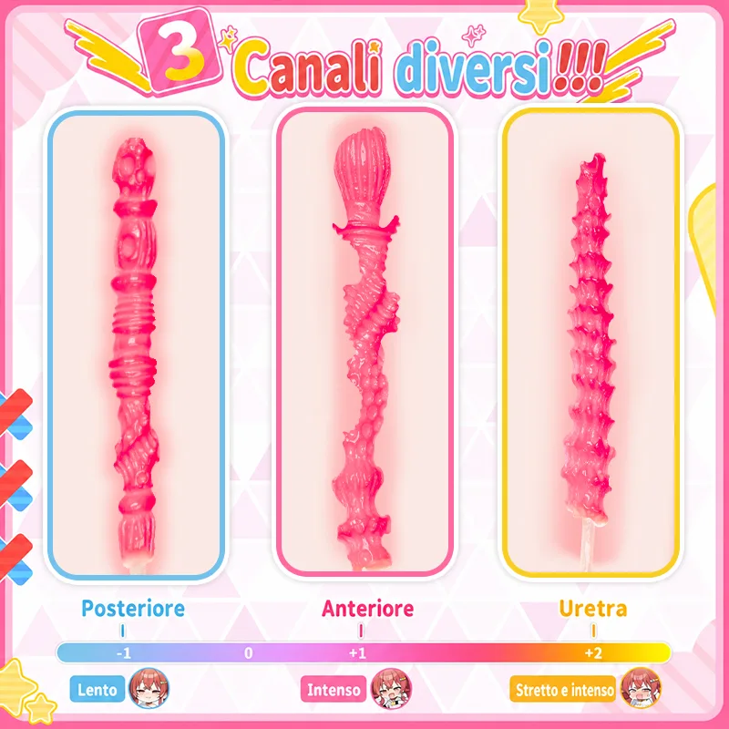 Visualizza SHEJI Hayase a Tre Ingressi Masturbatore Uomo 3 Fori, Sedere TPE da 1300 g con 3 Canali Testurizzati, immagine 4