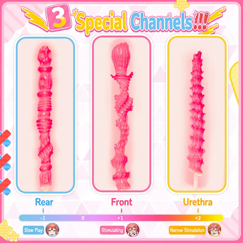 SHEJI Three-Entry Hayase Triple Hole Male Masturbator, 1300 g TPE Pocket Pussy with 3 Textured Channels, Bild 4 anzeigen