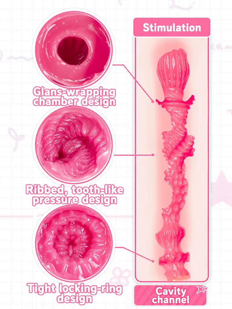 SHEJI Three-Entry Hayase Triple Hole Male Masturbator, 1300 g TPE Pocket Pussy with 3 Textured Channels - detail image 05