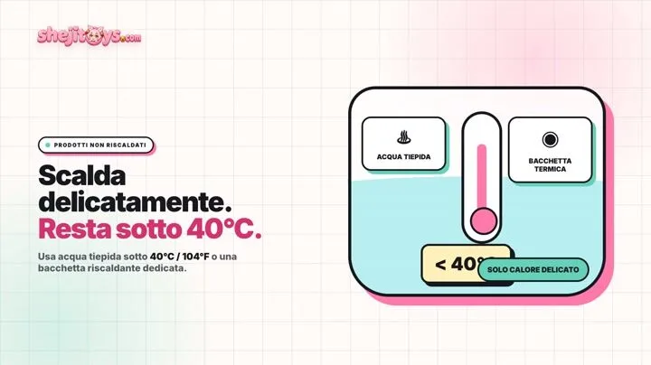 Si può riscaldare il prodotto prima dell’uso?